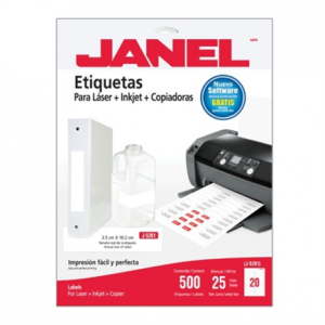 etiqueta janel 108 láser 25mm x 102mm j 5261 25 hojas c/500 etiquetas