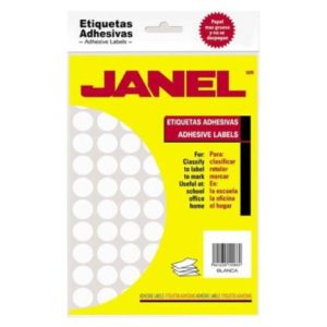 etiquetas adhesivas janel clásicas no. 9 00x13mm color blanco c/2520