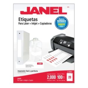 etiquetas adhesivas janel 109 láser 25x102 100 hojas c/2000