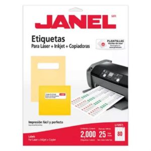 etiquetas adhesivas janel láser j 5267 1.3x4.5cm c/8000