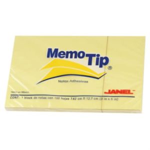 notas adhesivas janel memo tip 3x5" con 6 blocks de 100 hojas c/u