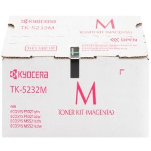 tóner kyocera tk 5232m alta capacidad 2.2k páginas compatible p5021cdn/p5021cdw/m5521cdn/m5521cdw color magenta