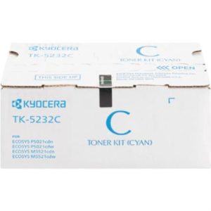 tóner kyocera tk 5232c alta capacidad 2.2k páginas compatible p5021cdn/p5021cdw/m5521cdn/m5521cdw color cian