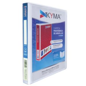 carpeta panorámica kyma de vinil tamaño carta 1" aro en "o" blanca