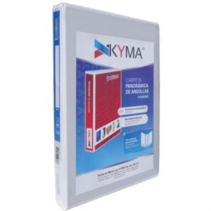 carpeta panorámica kyma de vinil tamaño oficio 1" aro en "o" blanca