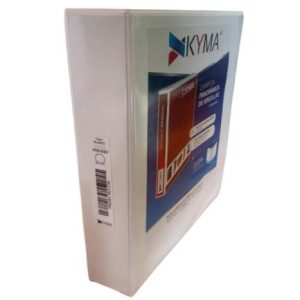 carpeta panorámica kyma de vinil tamaño oficio 3" aro en "o" blanca