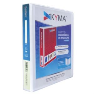 carpeta panorámica kyma de vinil tamaño carta 1 1/2" aro en "o" blanca