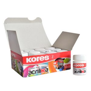 pintura acrilica kores 20 ml blanco c/12 botes