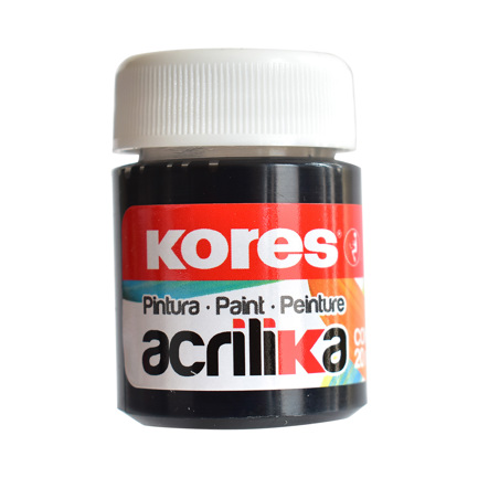 pintura kores acrílica 20ml color negro c/12 botes pintura kores acrílica 20ml color negro c/12 botes