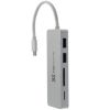 hub usb klip xtreme tipo c hubpoint kcr 500 de 5 puertos 2 usb 3.0 1 tipo c 1 micro sd 1 tarjeta sdxc plateado
