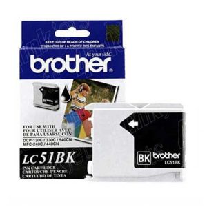 tinta brother lc51bk rendimiento 500 páginas mfc240c/dcp130c color negro