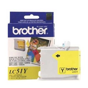tinta brother lc51y rendimiento 400 páginas mfc240c/dcp130c color amarillo