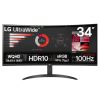 monitor lg 34 pulgadas curvo ultrawide qhd va 3440x1440 100hz hdmi dp 1 year de garantia