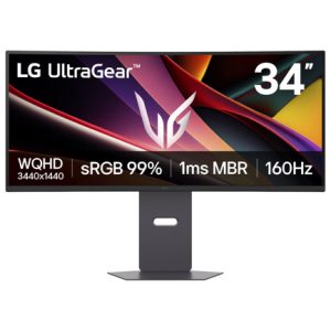 monitor lg 34" ultragear curvo wqhd 3440x1440 panel va antirreflejo 160hz negro