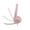 audífonos logitech usb h390 para computadora con audio dígital mejorado control en cable color rosa