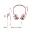 audífonos logitech usb h390 para computadora con audio dígital mejorado control en cable color rosa