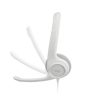 audífonos logitech usb h390 para computadora con audio dígital mejorado control en cable color blanco crudo
