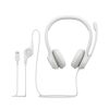 audífonos logitech usb h390 para computadora con audio dígital mejorado control en cable color blanco crudo