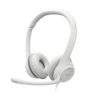 audífonos logitech usb h390 para computadora con audio dígital mejorado control en cable color blanco crudo