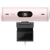 cámara web logitech brio 500 fhd resolución 1080p corrección iluminación encuadre automático color rosa