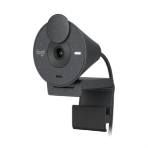 cámara web logitech brio 300 1080p usb c con corrección iluminación automática micrófono color grafito