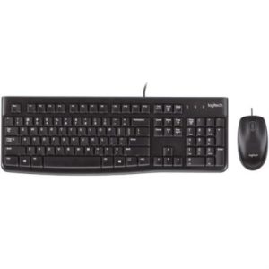 teclado y mouse logitech mk120 alámbrico usb color negro
