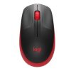 mouse logitech m190 full size inalámbrico 1000 dpi usb color rojo
