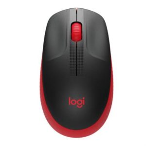 mouse logitech m190 full size inalámbrico 1000 dpi usb color rojo