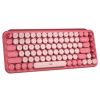 teclado logitech pop mecánico teclas emoji personalizables color rosa coral