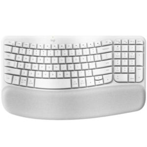 teclado inalámbrico logitech wave keys alcance 10 m color blanco