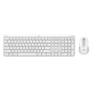 kit teclado y mouse logitech mk950 inalambrico off white