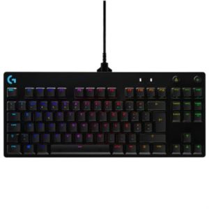 teclado logitech mecánico gaming pro iluminación rgb color negro