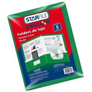 folder mapasa deluxe carta 24x30 color verde c/5 pzas