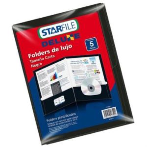 folder mapasa deluxe carta 24x30 color negro c/5 pzas