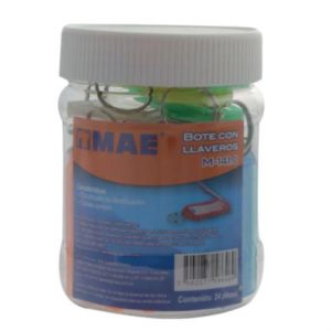 bote mae con 24 llaveros colores surtidos