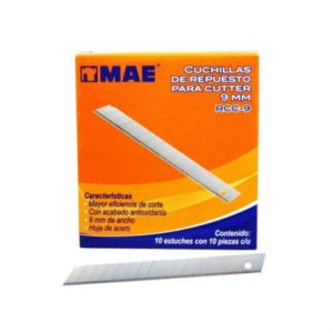cuchillas repuesto mae rcc 9 cutter 9mm c/10 estuches
