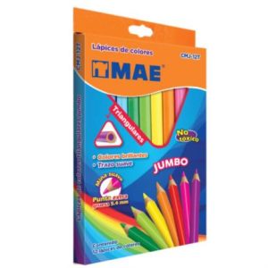 colores mae cmj 12t triangulares jumbo caja c/12 pzas