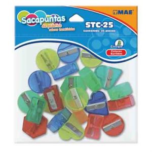 sacapuntas plastico mae translucido c/25 piezas