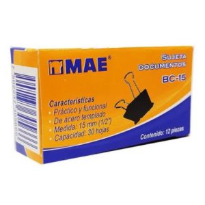 sujeta documentos mae 15mm(1/2") 12 pzas