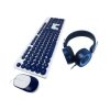 kit alámbrico perfect choice farben 3 en 1 para niños teclado/audífonos/mouse color azul