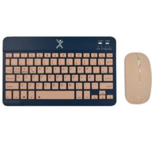kit teclado y mouse perfect choice compacto bluetooth 2 en 1 genova azul