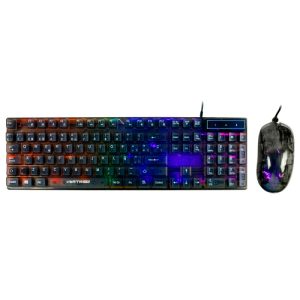 kit gamer perfect choice teclado transparente + mouse helumo alámbrico ergonómico y resistente