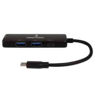 hub perfect choice tipo c para laptop y dispositivos móviles color negro