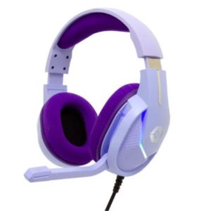 diadema vortred axolotl gamer alámbrica rgb 3.5mm color morado