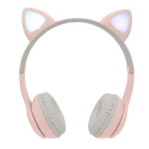 diadema perfect choice catto inalámbrica con luz para niños color rosa