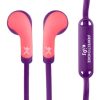 audífonos perfect choice in ear alámbricos 3.5mm con estuche bubble gum color rosa morado