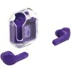 audífonos inalámbricos perfect choice tws estuche transparente clearbeat con indicador de carga color morado
