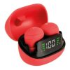 audífonos inalámbricos perfect choice tws mini tiny beats con indicador de carga color rojo