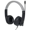 audífonos perfect choice profesional usb con micrófono cable 1.8m negro con gris