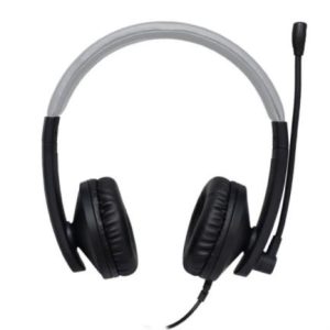 audífonos perfect choice profesional usb con micrófono cable 1.8m negro con gris